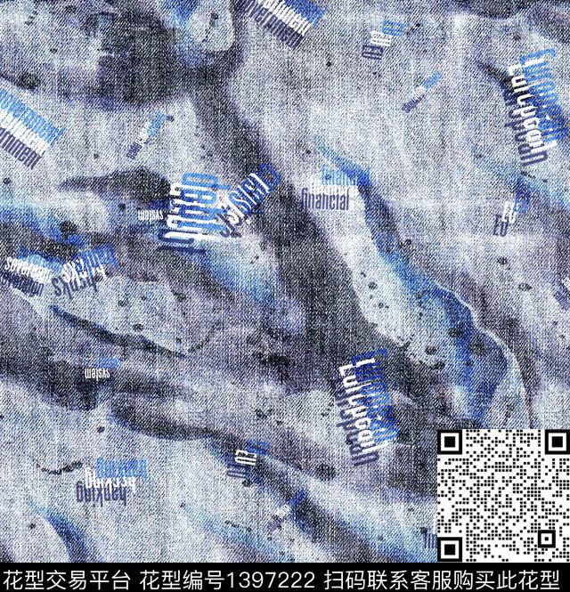 字母牛仔2021新品数码印花华亿平台下载（图片编号: 1397222） - 瓦栏（Walan）