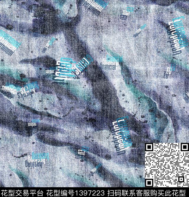 字母牛仔2021新品数码印花华亿平台下载（图片编号: 1397223） - 瓦栏（Walan）