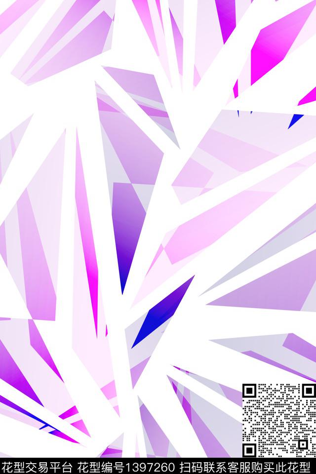 几何大牌风清爽底花卉数码印花华亿平台下载（图片编号: 1397260） - 瓦栏（Walan）