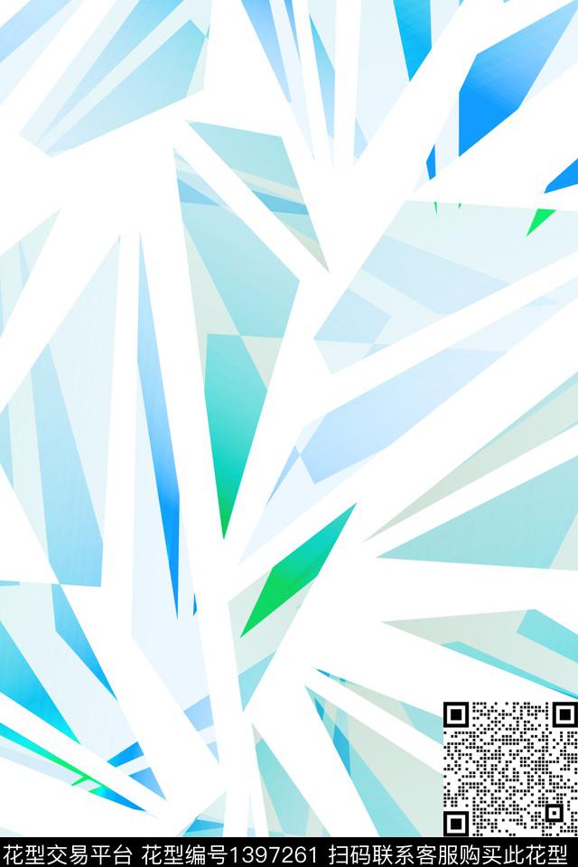 几何大牌风清爽底花卉数码印花华亿平台下载（图片编号: 1397261） - 瓦栏（Walan）