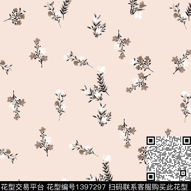 花卉大牌风小清新数码印花华亿平台下载（图片编号: 1397297） - 瓦栏（Walan）