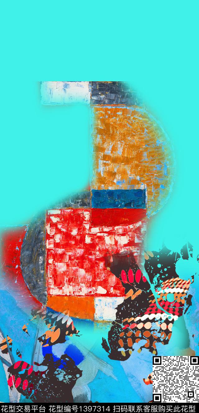 几何数码华亿平台抽象数码印花华亿平台下载（图片编号: 1397314） - 瓦栏（Walan）