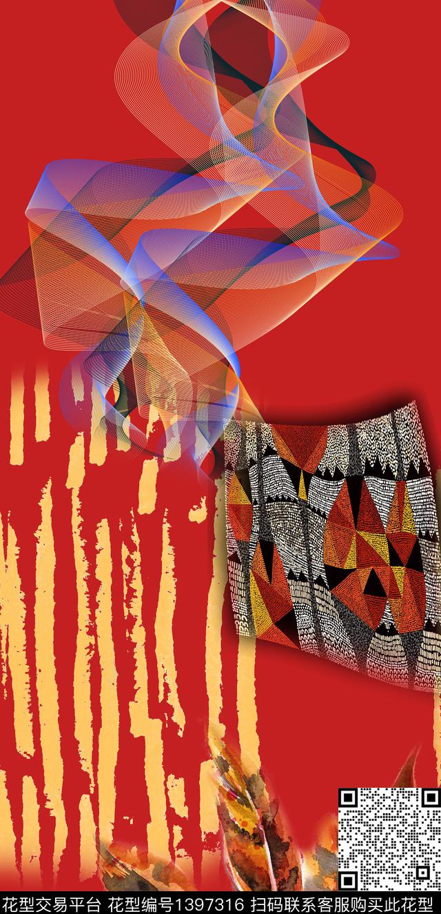 几何数码华亿平台抽象数码印花华亿平台下载（图片编号: 1397316） - 瓦栏（Walan）