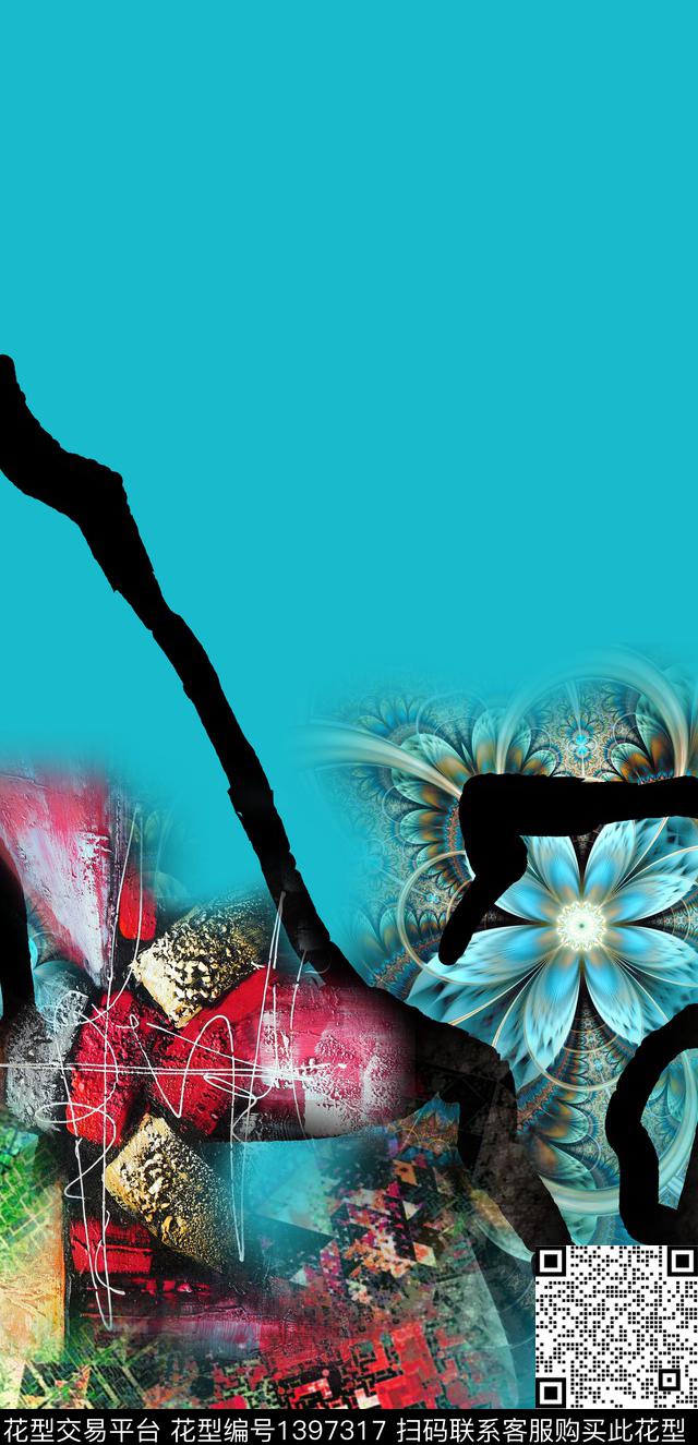 几何数码华亿平台抽象数码印花华亿平台下载（图片编号: 1397317） - 瓦栏（Walan）