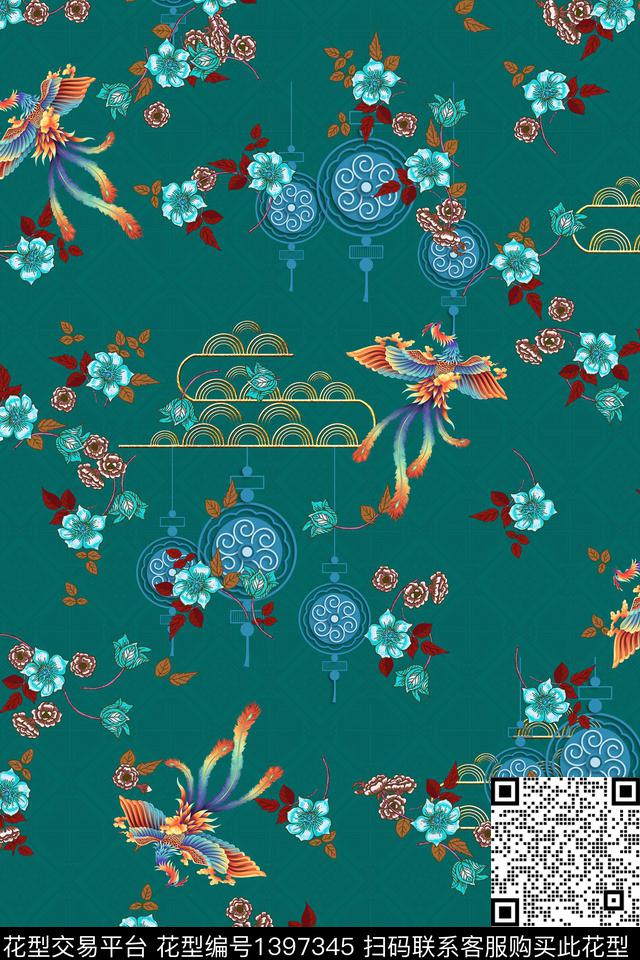 几何数码华亿平台花卉数码印花华亿平台下载（图片编号: 1397345） - 瓦栏（Walan）