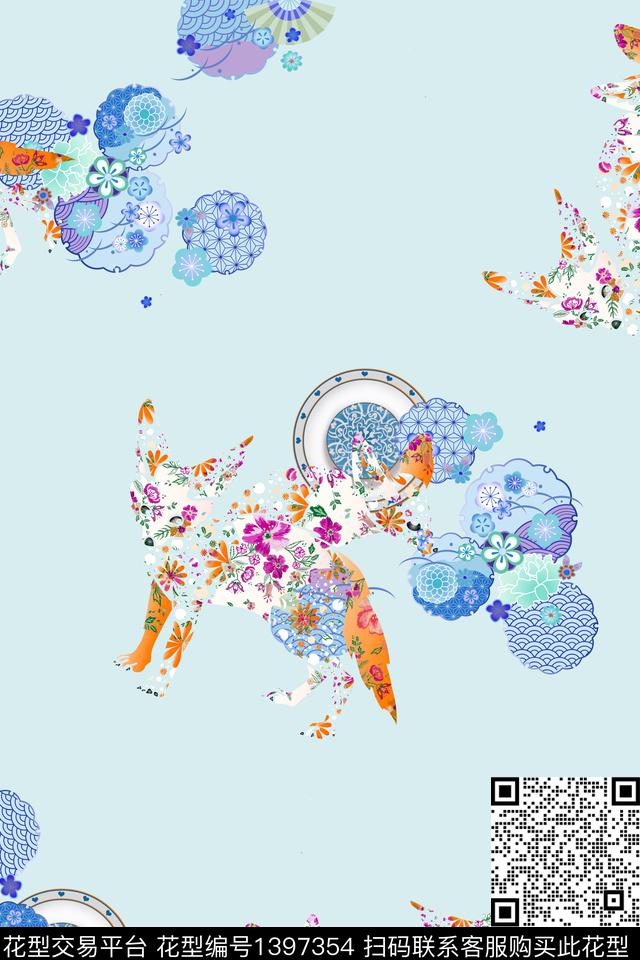 数码华亿平台大牌风抽象数码印花华亿平台下载（图片编号: 1397354） - 瓦栏（Walan）