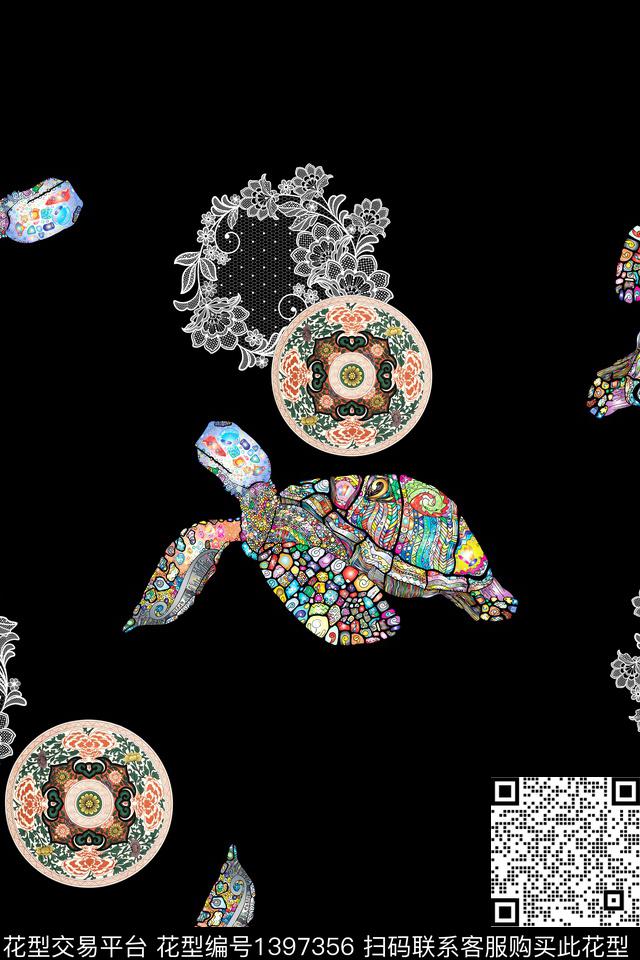 数码华亿平台大牌风抽象数码印花华亿平台下载（图片编号: 1397356） - 瓦栏（Walan）