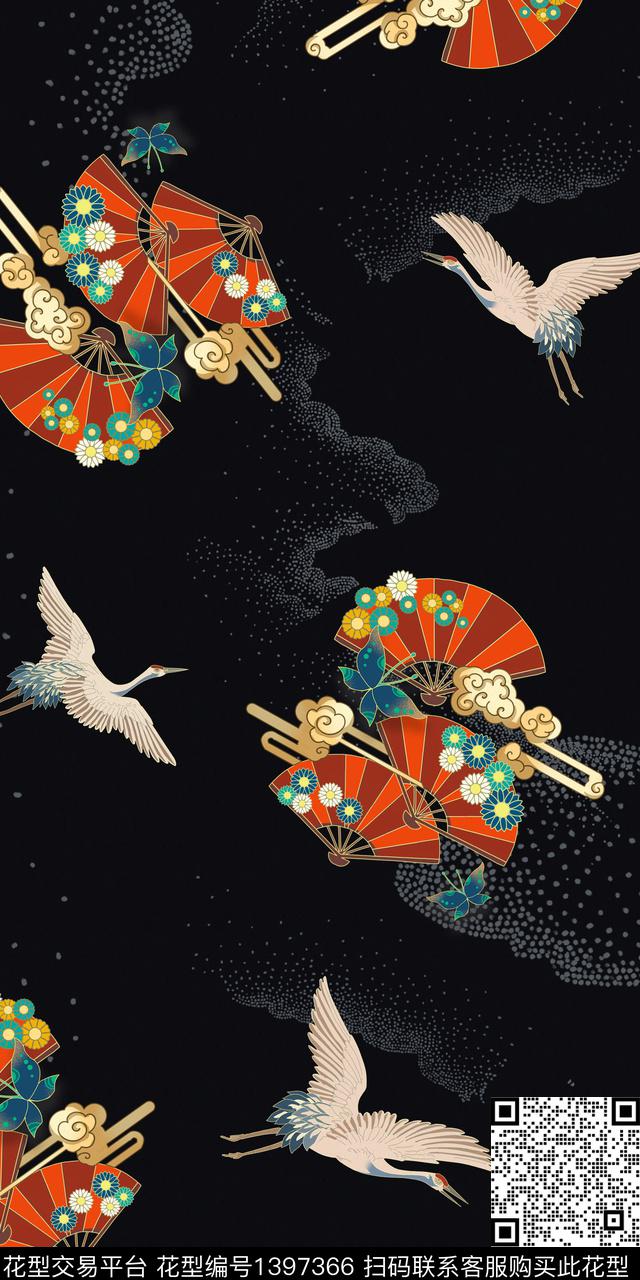 数码华亿平台花卉中国风数码印花华亿平台下载（图片编号: 1397366） - 瓦栏（Walan）