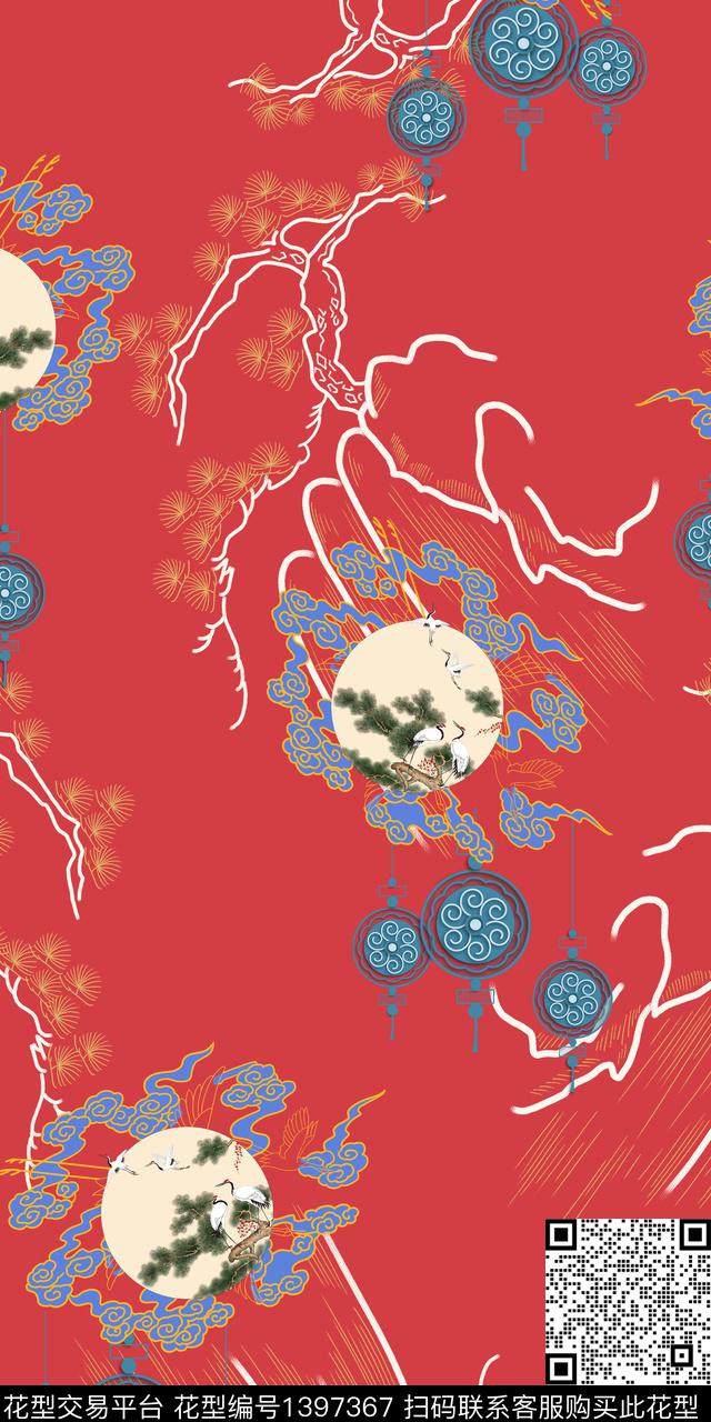 数码华亿平台花卉中国风数码印花华亿平台下载（图片编号: 1397367） - 瓦栏（Walan）