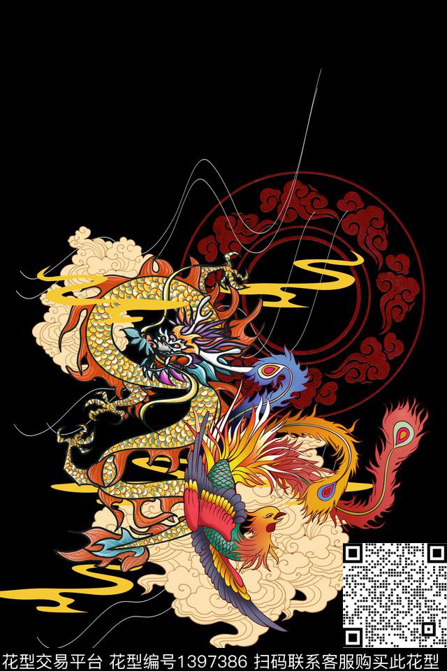 数码华亿平台中国风国潮数码印花华亿平台下载（图片编号: 1397386） - 瓦栏（Walan）