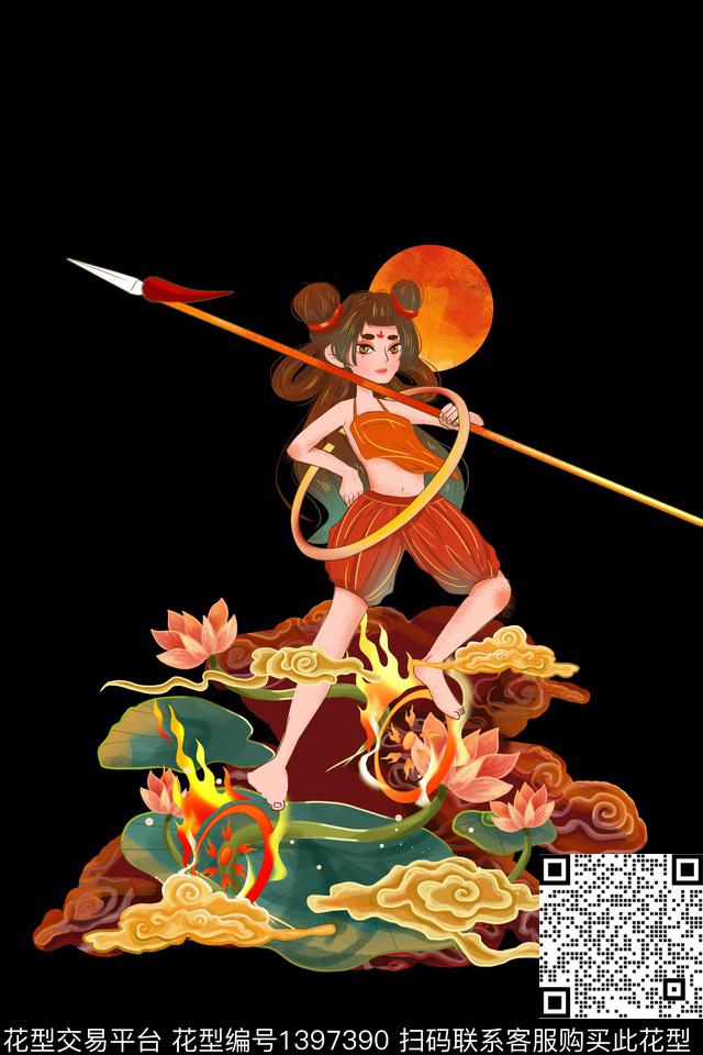 数码华亿平台中国风国潮数码印花华亿平台下载（图片编号: 1397390） - 瓦栏（Walan）