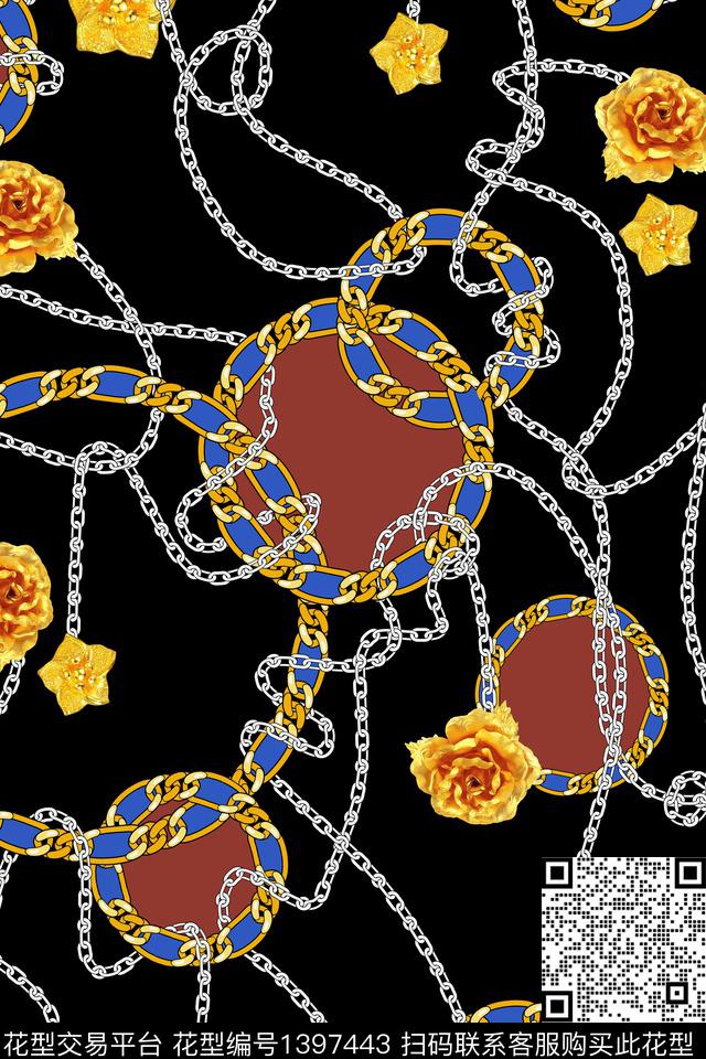 珠宝宝石女装琐链数码印花华亿平台下载（图片编号: 1397443） - 瓦栏（Walan）
