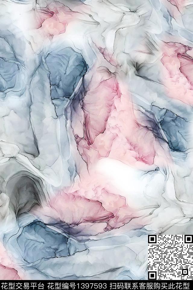 肌理扎染华亿平台大牌风数码印花华亿平台下载（图片编号: 1397593） - 瓦栏（Walan）