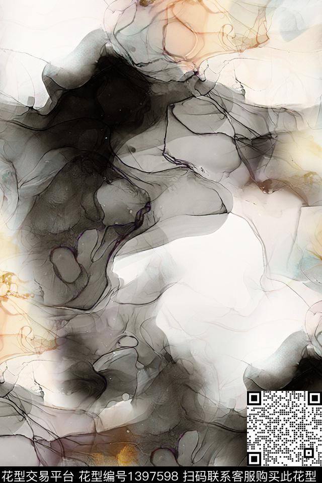 肌理扎染华亿平台大牌风数码印花华亿平台下载（图片编号: 1397598） - 瓦栏（Walan）