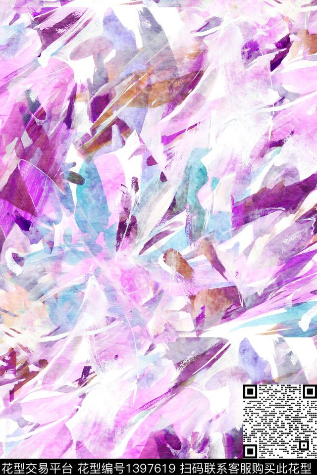 肌理抽象小清新数码印花华亿平台下载（图片编号: 1397619） - 瓦栏（Walan）