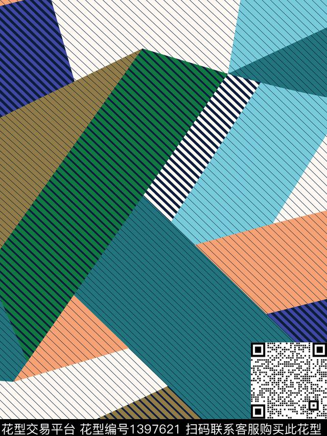 几何数码华亿平台格子数码印花华亿平台下载（图片编号: 1397621） - 瓦栏（Walan）