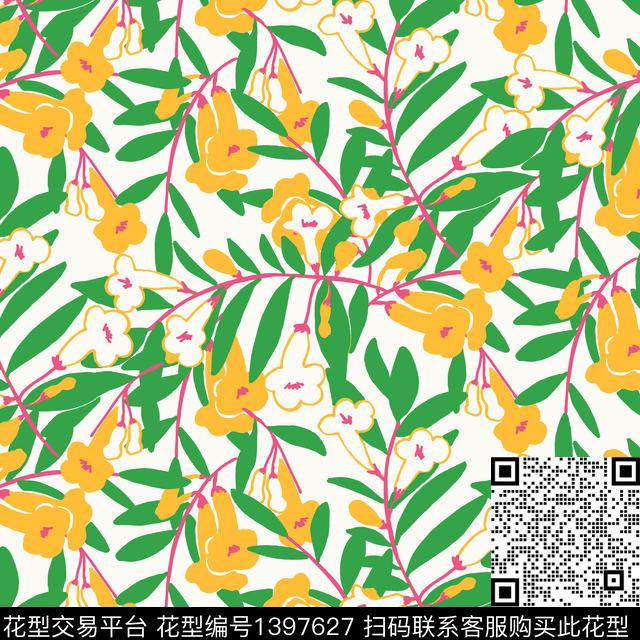 数码华亿平台女装花卉数码印花华亿平台下载（图片编号: 1397627） - 瓦栏（Walan）