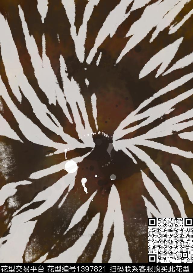 简约扎染华亿平台复古数码印花华亿平台下载（图片编号: 1397821） - 瓦栏（Walan）