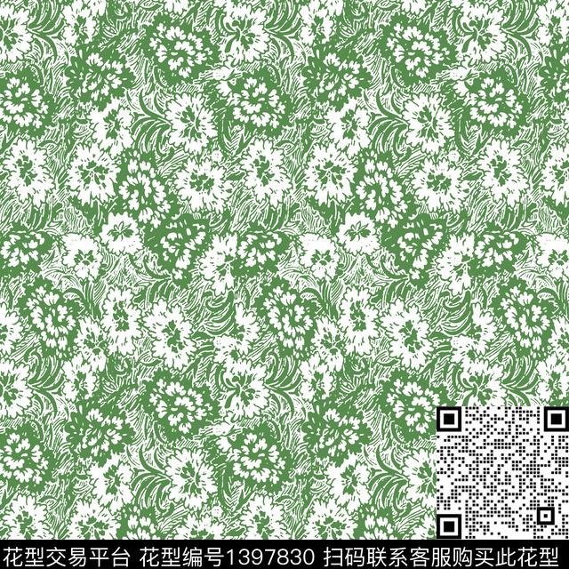 涂鸦文艺绿植树叶传统印花华亿平台下载（图片编号: 1397830） - 瓦栏（Walan）