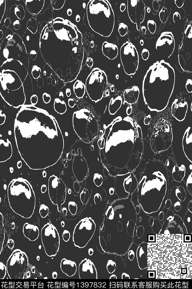 几何黑白华亿平台男装满版花传统印花华亿平台下载（图片编号: 1397832） - 瓦栏（Walan）