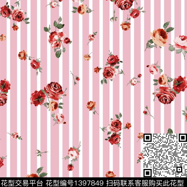 时尚花卉小清新数码印花华亿平台下载（图片编号: 1397849） - 瓦栏（Walan）