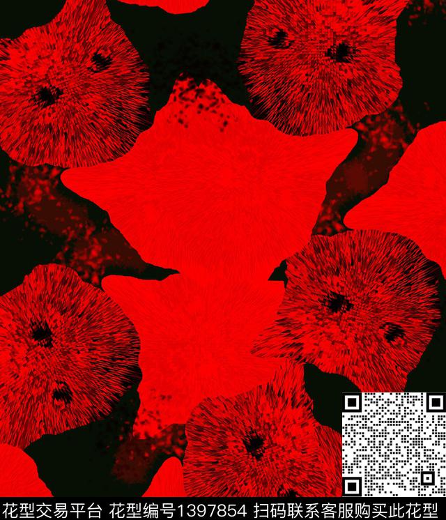 猫抽象混合拼接数码印花华亿平台下载（图片编号: 1397854） - 瓦栏（Walan）