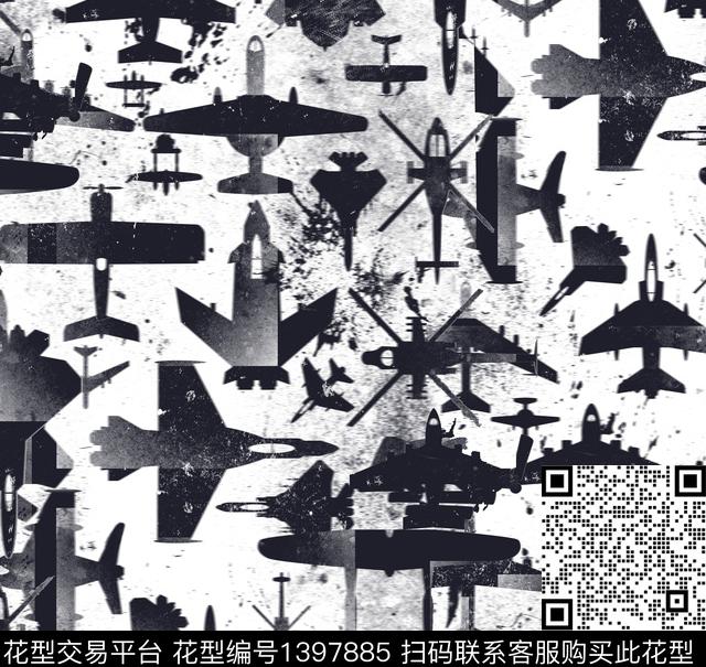 字母飞机2021新品传统印花华亿平台下载（图片编号: 1397885） - 瓦栏（Walan）