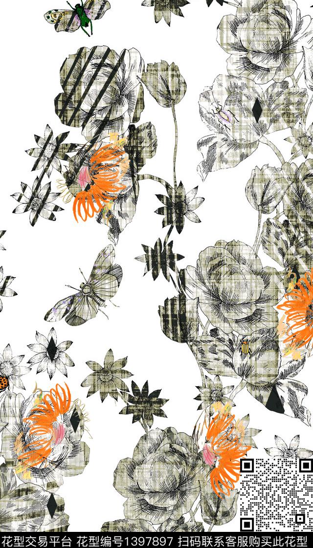 几何数码华亿平台格子数码印花华亿平台下载（图片编号: 1397897） - 瓦栏（Walan）