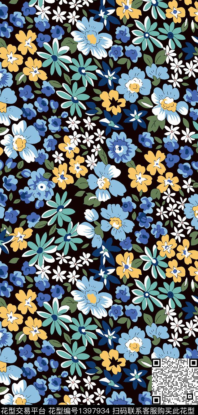 数码华亿平台女装花卉数码印花华亿平台下载（图片编号: 1397934） - 瓦栏（Walan）