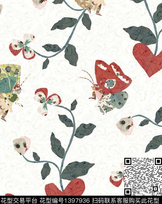 数码华亿平台女装花卉数码印花华亿平台下载（图片编号: 1397936） - 瓦栏（Walan）