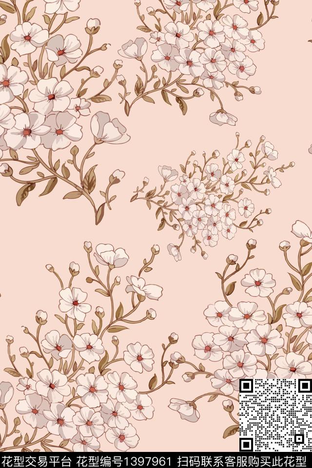 数码华亿平台花卉大牌风数码印花华亿平台下载（图片编号: 1397961） - 瓦栏（Walan）