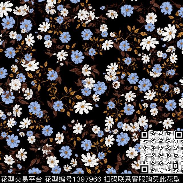 时尚花卉小清新数码印花华亿平台下载（图片编号: 1397966） - 瓦栏（Walan）