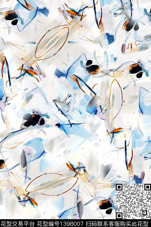 数码华亿平台扎染华亿平台大牌风数码印花华亿平台下载（图片编号: 1398007） - 瓦栏（Walan）