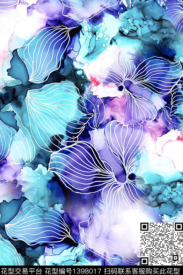 肌理抽象小清新数码印花华亿平台下载（图片编号: 1398017） - 瓦栏（Walan）