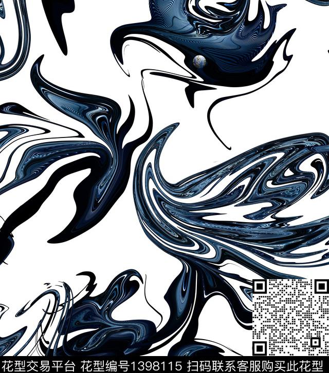 几何肌理抽象花卉数码印花华亿平台下载（图片编号: 1398115） - 瓦栏（Walan）