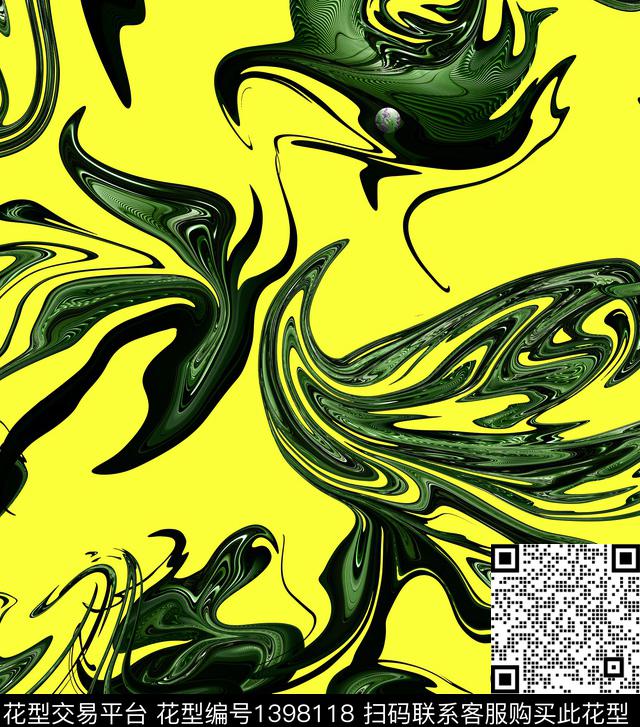 几何肌理抽象花卉数码印花华亿平台下载（图片编号: 1398118） - 瓦栏（Walan）