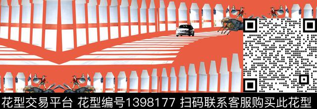 几何宝马赛车创意花卉数码印花华亿平台下载（图片编号: 1398177） - 瓦栏（Walan）