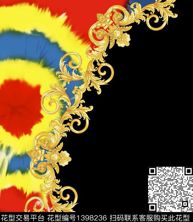 定位花扎染华亿平台男装数码印花华亿平台下载（图片编号: 1398236） - 瓦栏（Walan）