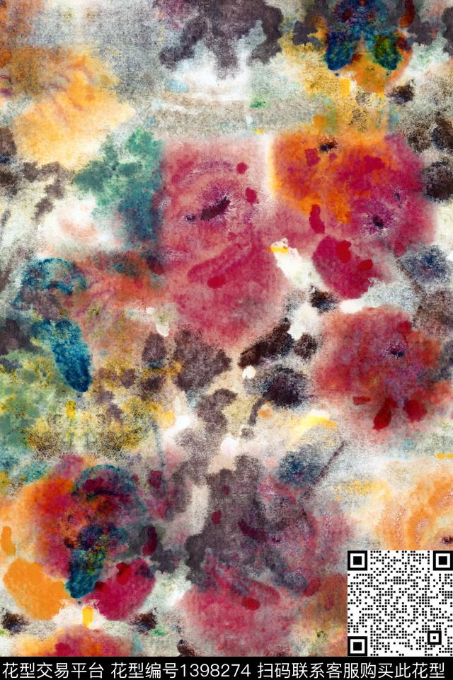 抽象男装家居服户外数码印花华亿平台下载（图片编号: 1398274） - 瓦栏（Walan）