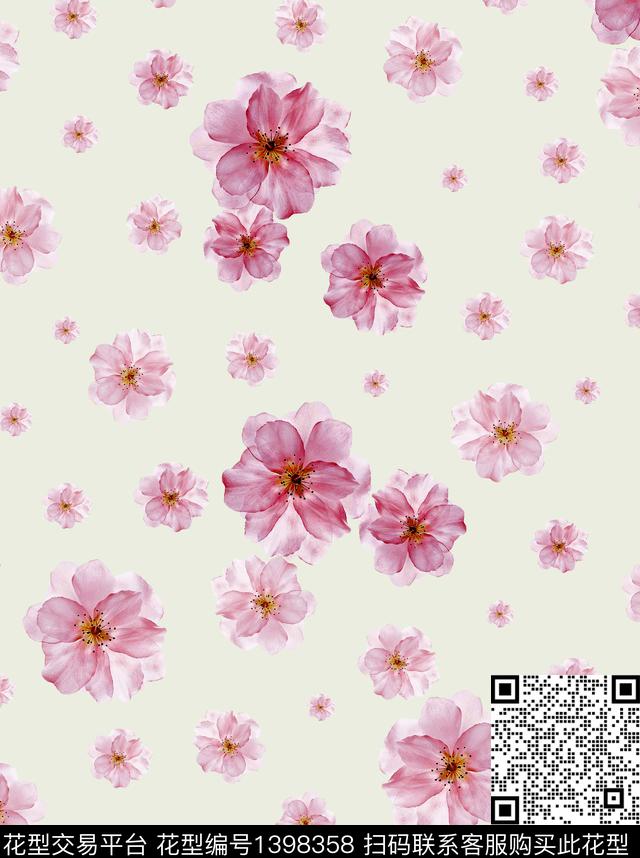 花卉欧美印花数码印花华亿平台下载（图片编号: 1398358） - 瓦栏（Walan）