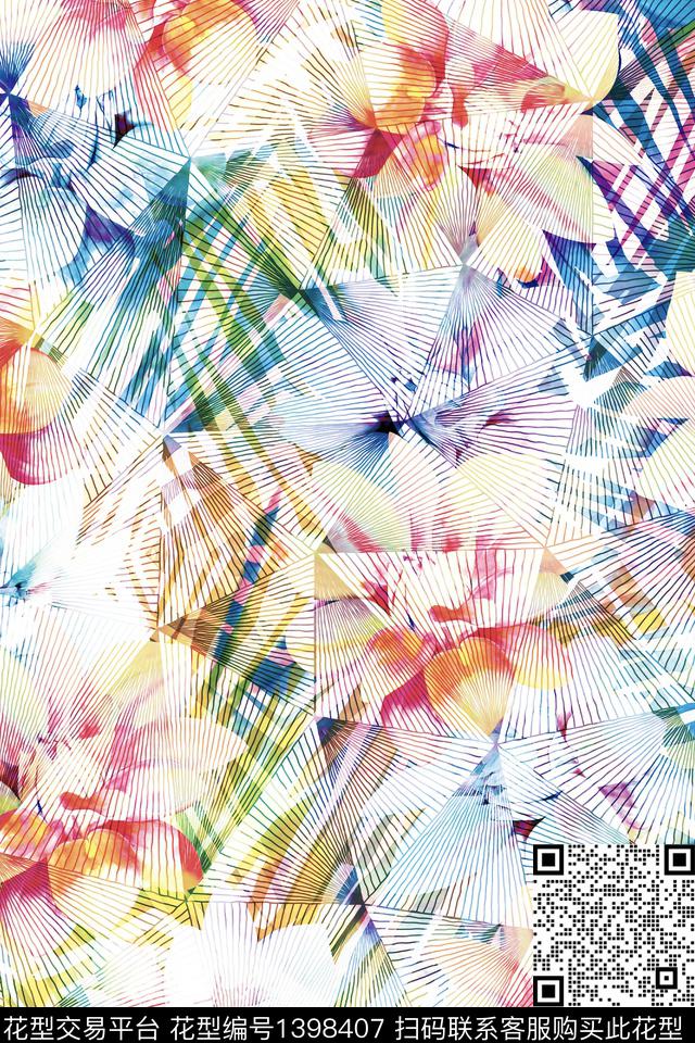 数码华亿平台扎染华亿平台花卉数码印花华亿平台下载（图片编号: 1398407） - 瓦栏（Walan）