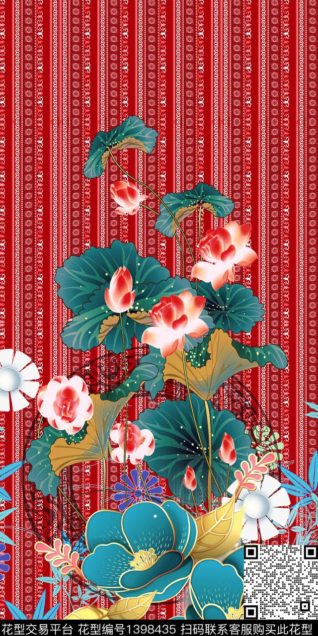 数码华亿平台花卉大牌风数码印花华亿平台下载（图片编号: 1398435） - 瓦栏（Walan）