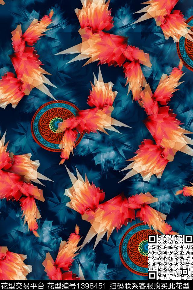 几何数码华亿平台抽象数码印花华亿平台下载（图片编号: 1398451） - 瓦栏（Walan）