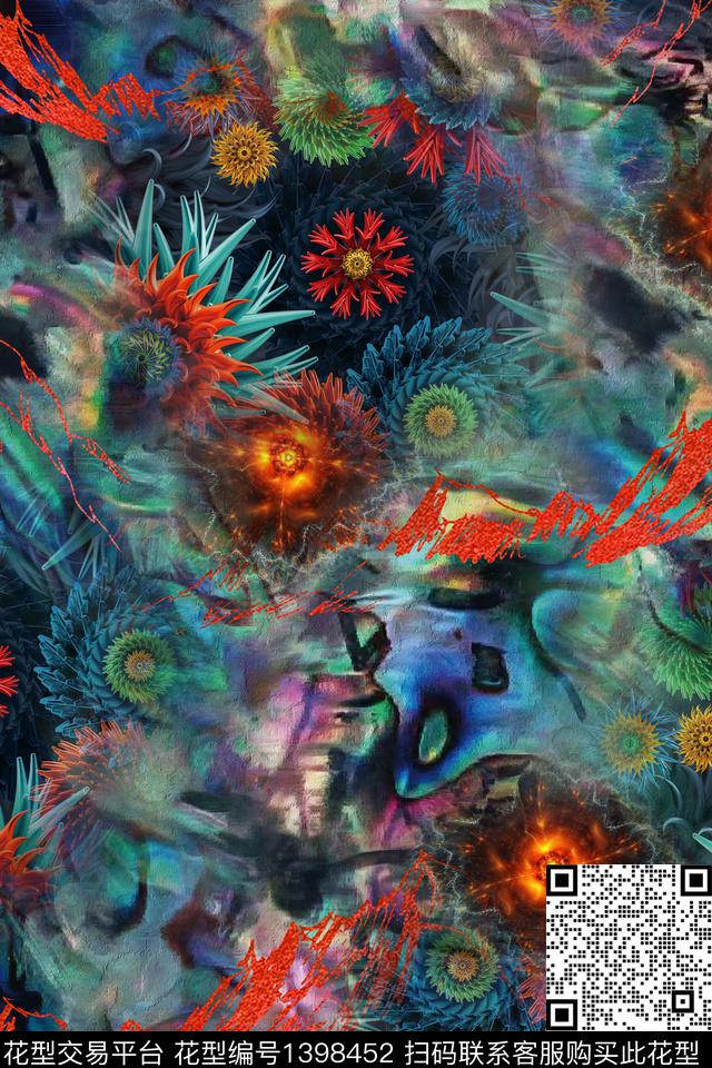 几何数码华亿平台抽象数码印花华亿平台下载（图片编号: 1398452） - 瓦栏（Walan）