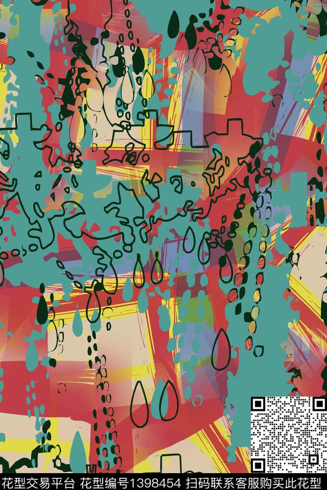 几何数码华亿平台抽象数码印花华亿平台下载（图片编号: 1398454） - 瓦栏（Walan）