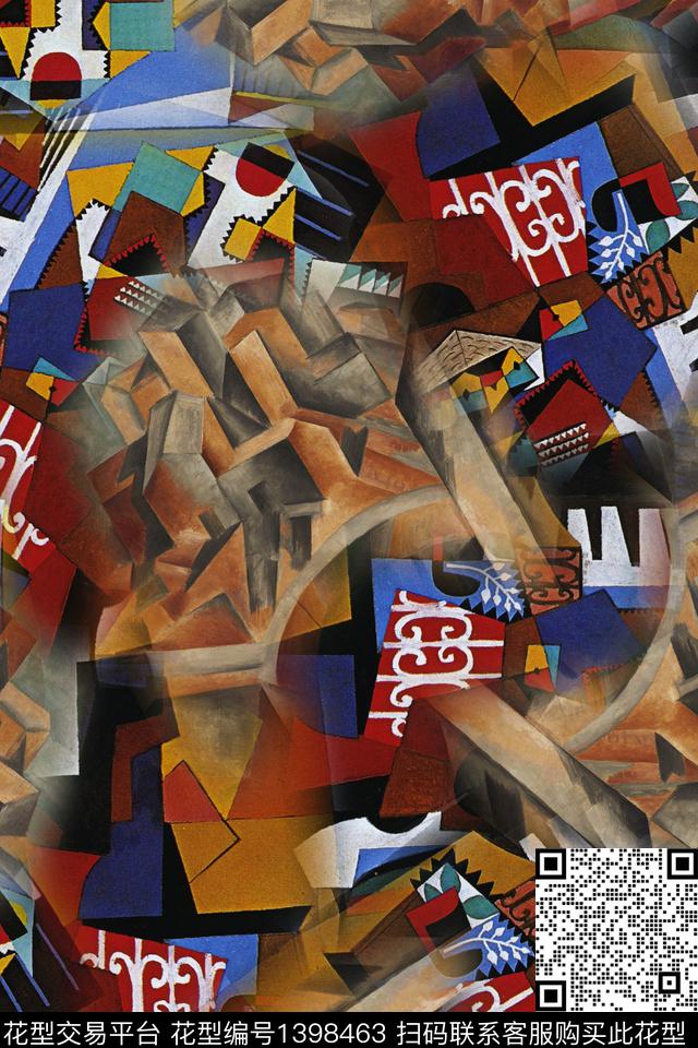 几何数码华亿平台抽象数码印花华亿平台下载（图片编号: 1398463） - 瓦栏（Walan）