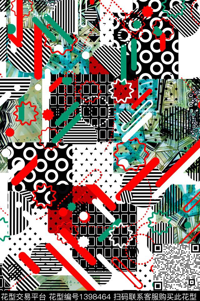 几何数码华亿平台抽象数码印花华亿平台下载（图片编号: 1398464） - 瓦栏（Walan）