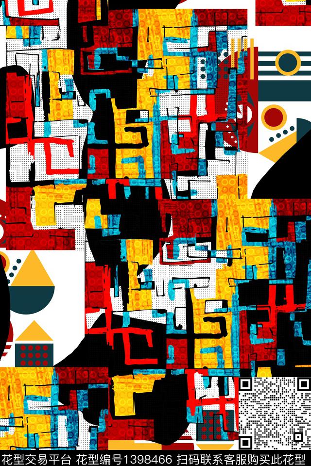 几何数码华亿平台抽象数码印花华亿平台下载（图片编号: 1398466） - 瓦栏（Walan）