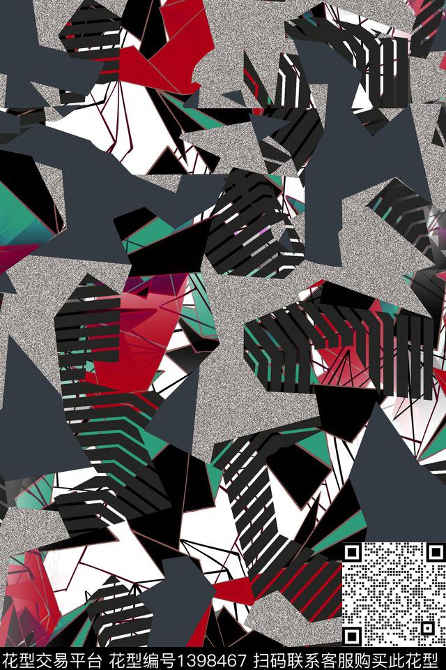 几何数码华亿平台抽象数码印花华亿平台下载（图片编号: 1398467） - 瓦栏（Walan）