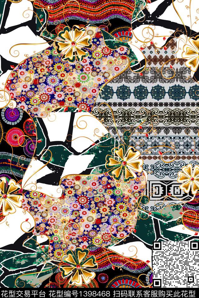 几何数码华亿平台抽象数码印花华亿平台下载（图片编号: 1398468） - 瓦栏（Walan）